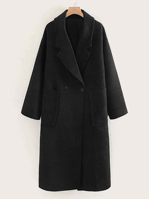 Lapel Collar Pocket Side Overcoat