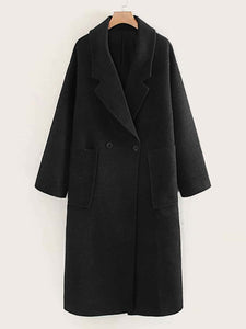 Lapel Collar Pocket Side Overcoat