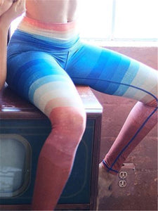 Gradient Striped Print Yoga Pants