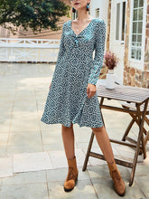 Load image into Gallery viewer, Autumn and Winter V-neck Print Dress