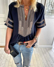 Load image into Gallery viewer, Vintage Bohemian Loose Casual V Neck Top