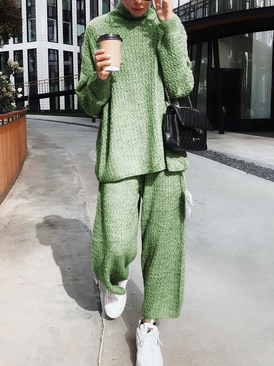 Knitted Long Sleeve Two Piece Set