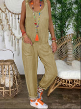 Load image into Gallery viewer, Casual Wild Pure Color Round Neck Sleeveless Jumpsuit