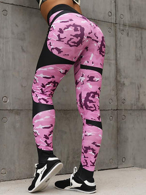 High Waist Fitness Legging Women Heartbeat Print