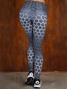 Mesh Circle Print Yoga Bottoming Sports Yoga Pants