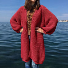 Load image into Gallery viewer, Casual Solid Color Long Knit Sweater Coat