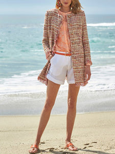 Fashion Fringed Long Sleeve Coat