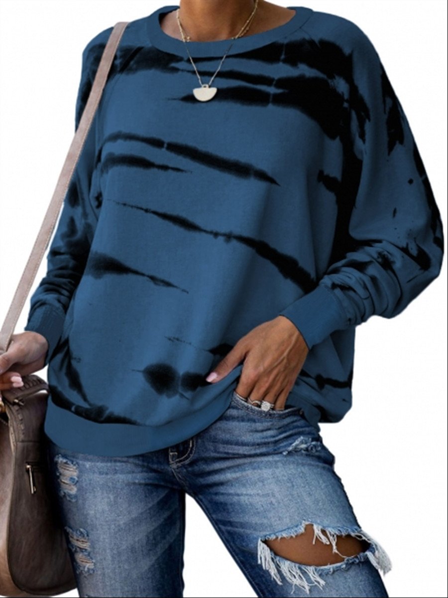 Tie-dye long-sleeved T-shirt