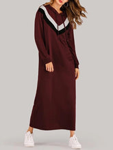 Load image into Gallery viewer, Cut &amp; Sew Maxi Hooded Sweatshirt Dress