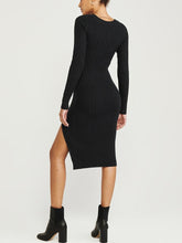 Load image into Gallery viewer, Boat Neck Midi Sweater Dress