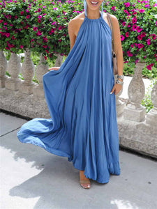 Bohemian Elegant Beach Vacation Loose Maxi Dress