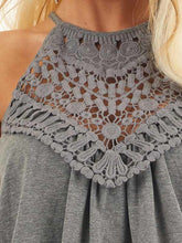 Load image into Gallery viewer, Sleeveless Halter Tank Top with Crochet Details