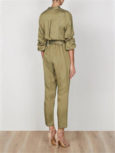 Load image into Gallery viewer, Simple Solid Color Collar Pocket Jumpsuits