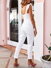 Load image into Gallery viewer, Sexy Sleeveless White Lace Up Jumpsuit