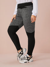 Load image into Gallery viewer, Plus Size Crisscross Waist Two Tone Leggings