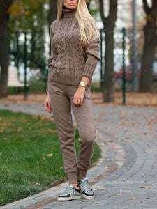 Turtleneck Sweater Trousers Suit Casual Sports Suit