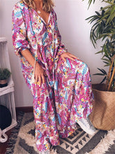 Load image into Gallery viewer, Bohemian Casual Loose Floral Long Dress