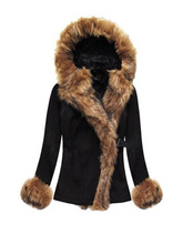 Load image into Gallery viewer, Buckskin Hooded and Velvet Slim Short Coat