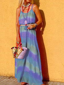 Fashion Tie-dye Casual Maxi Dress