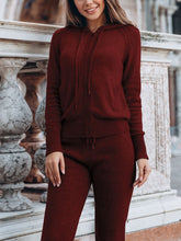 Load image into Gallery viewer, Hooded Zipper Two-piece Suit