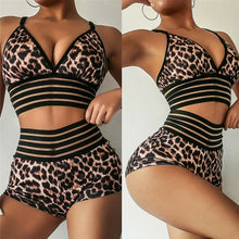 Load image into Gallery viewer, Sexy Leopard Print Yoga Tank Shorts Set