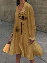 Load image into Gallery viewer, Simple Casual Loose Dandelion Print Dress