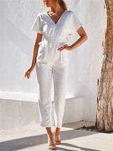 Load image into Gallery viewer, Solid Color Simple V Neck Jumpsuits