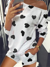 Load image into Gallery viewer, Loose Casual Home Wear Casual Wear Love Print Two-Piece Set