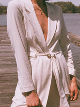 Load image into Gallery viewer, Stylish Belted Blazer Pants Two-Piece Suit