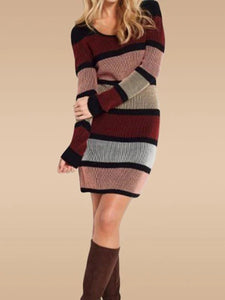 Long Sleeved Sheath Casual Dresses