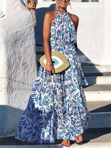 Bohemian Floral Print Maxi Dress