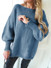 Load image into Gallery viewer, Lantern Sleeve Thin Knitted Sweater