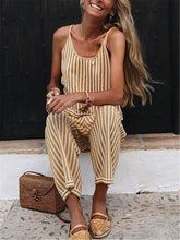 Load image into Gallery viewer, Striped Sling Backless Wide Leg Pants Sets