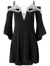 Load image into Gallery viewer, Cold Shoulder Lace Panel Dress