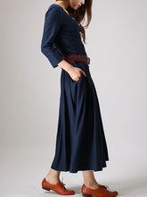 Load image into Gallery viewer, Cotton and Linen Casual Button Long Sleeve Dress