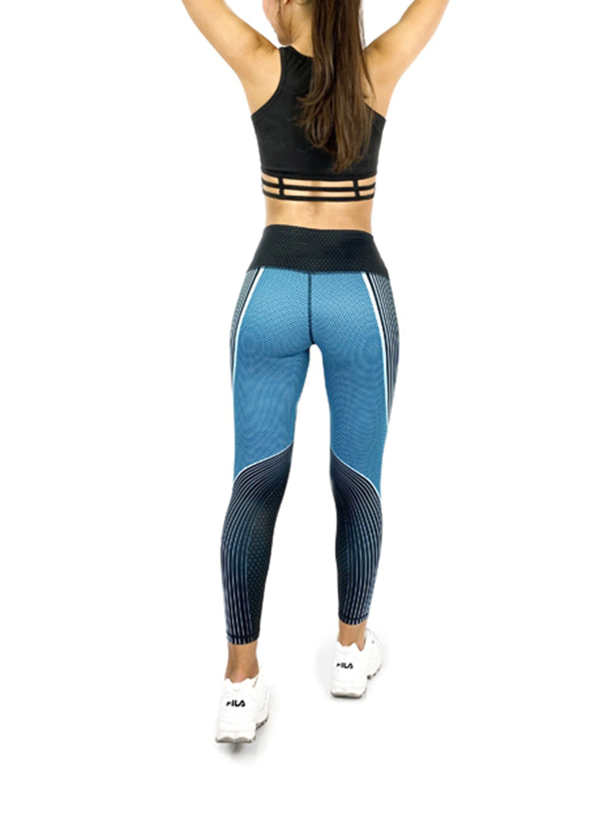 Striped Digital Print Track Pants Yoga Pants