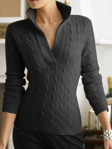 Shirt Collar Casual Long Sleeve Sweater