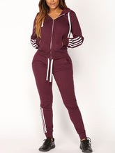 Load image into Gallery viewer, Hooded Striped Tracksuit