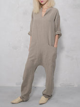 Load image into Gallery viewer, Casual Loose Soft Cotton Linen Jumpsuit