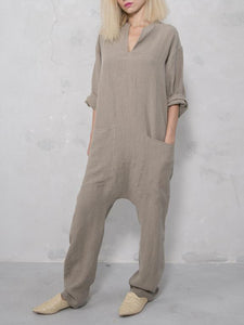 Casual Loose Soft Cotton Linen Jumpsuit