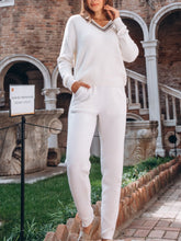 Load image into Gallery viewer, V-neck Knit Casual Two-piece Suit