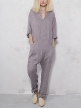 Load image into Gallery viewer, Casual Loose Soft Cotton Linen Jumpsuit