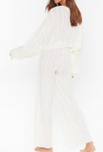 Load image into Gallery viewer, Round Neck Solid Color Twist Knit Top Pants Two Piece Suit