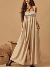 Load image into Gallery viewer, Ethnic Webbing Fringed Stitching Wide Leg Jumpsuits