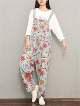 Load image into Gallery viewer, Fashion Casual Printed Loose Denim Jumpsuits