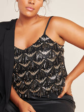 Load image into Gallery viewer, Plus Size Orinda Sequined Fringe Tank