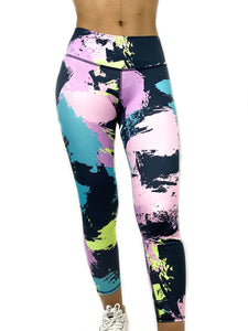 Slim Peach Hips Digital Print Track Pants Yoga Pants