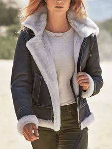 Faux Leather Bomber Jacket