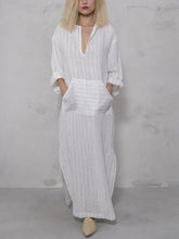 Load image into Gallery viewer, Casual Loose Long Sleeve Pocket Striped Dress