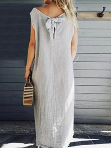 Vest Vacation Solid Color Maxi Dress